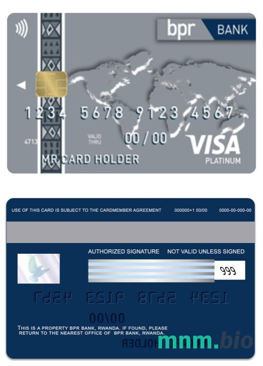 Rwanda BPR Bank visa platyna karta przykład w formacie PSD